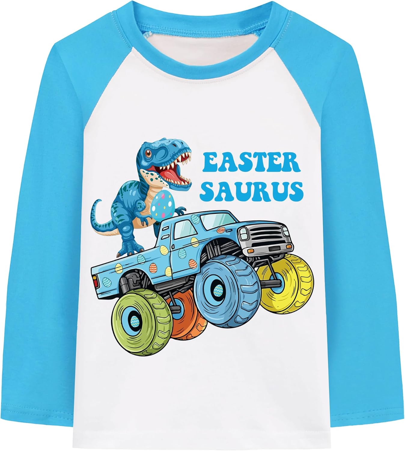 Boy Toddler Easter Day Shirt Bunny Train Long Sleeve T-Shirt Monster Truck Dinosaur Egg Hunt Tee Top Kids Clothes