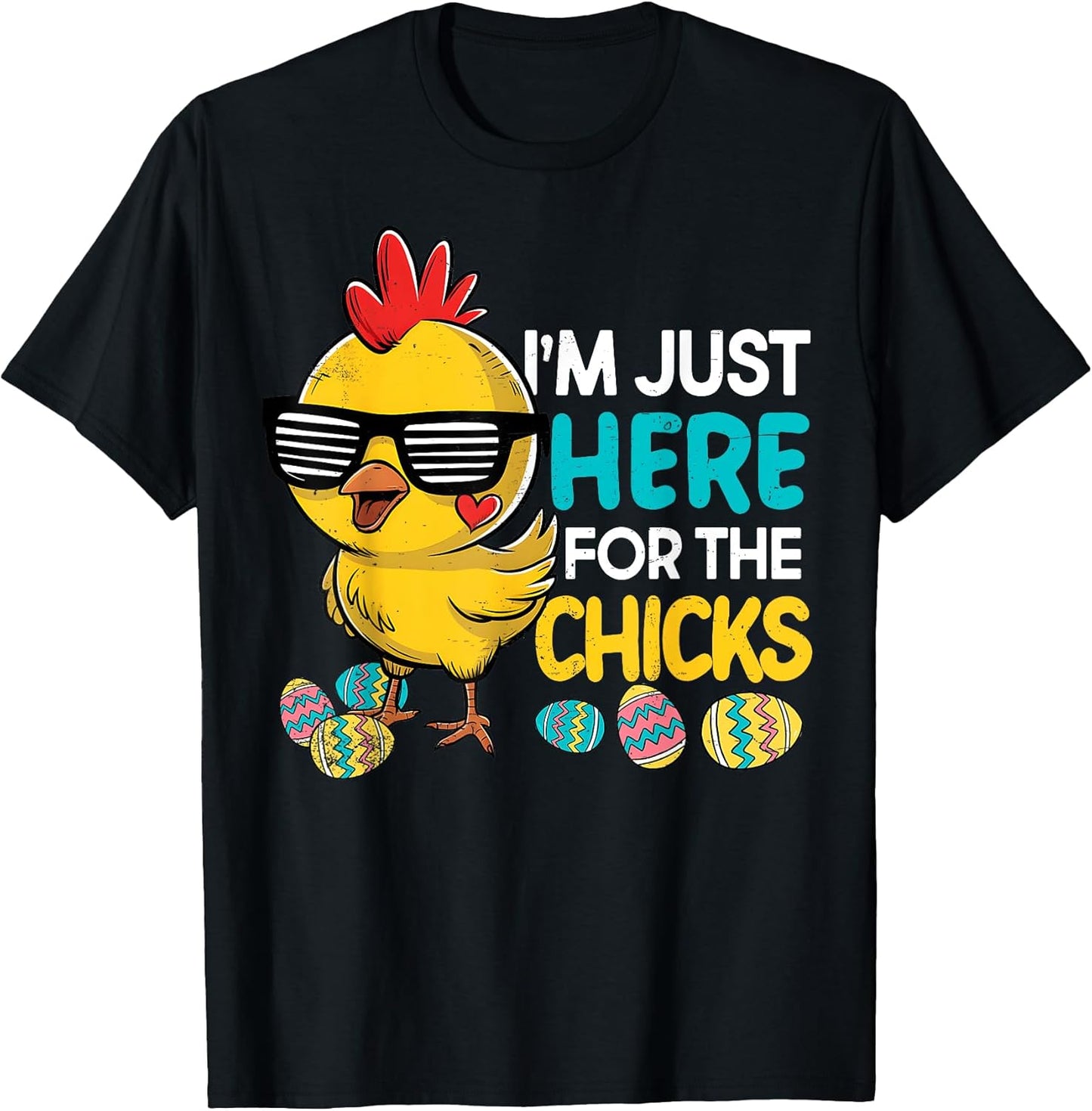Im Just Here For The Chicks Easter Boys Kids Toddler T-Shirt