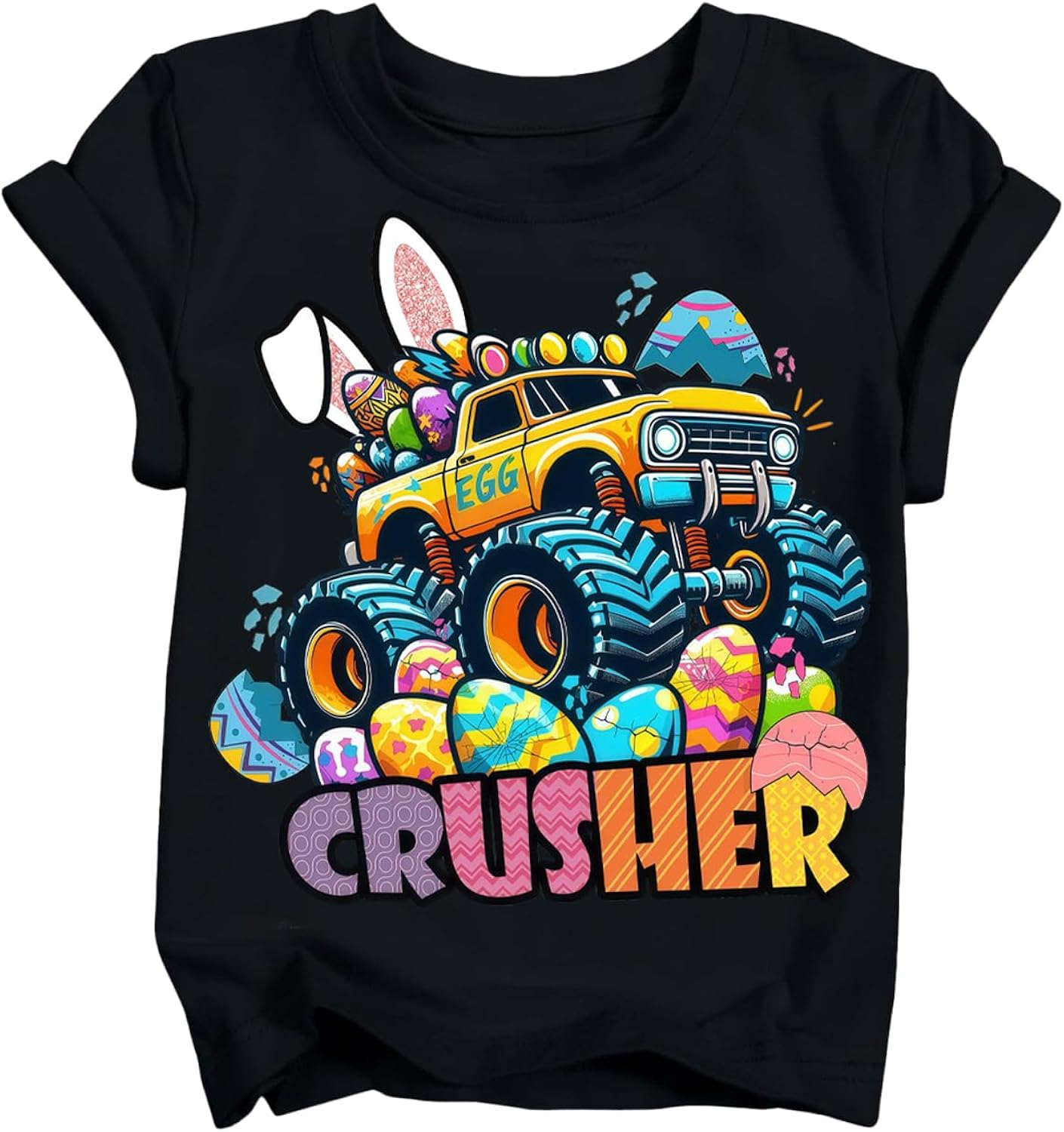 Boys Easter Shirt Kids Cute Bunny Graphic T-Shirts Toddler Funny Egg Hunter Cotton Short Sleeve Tops 2026 (3T-10T)