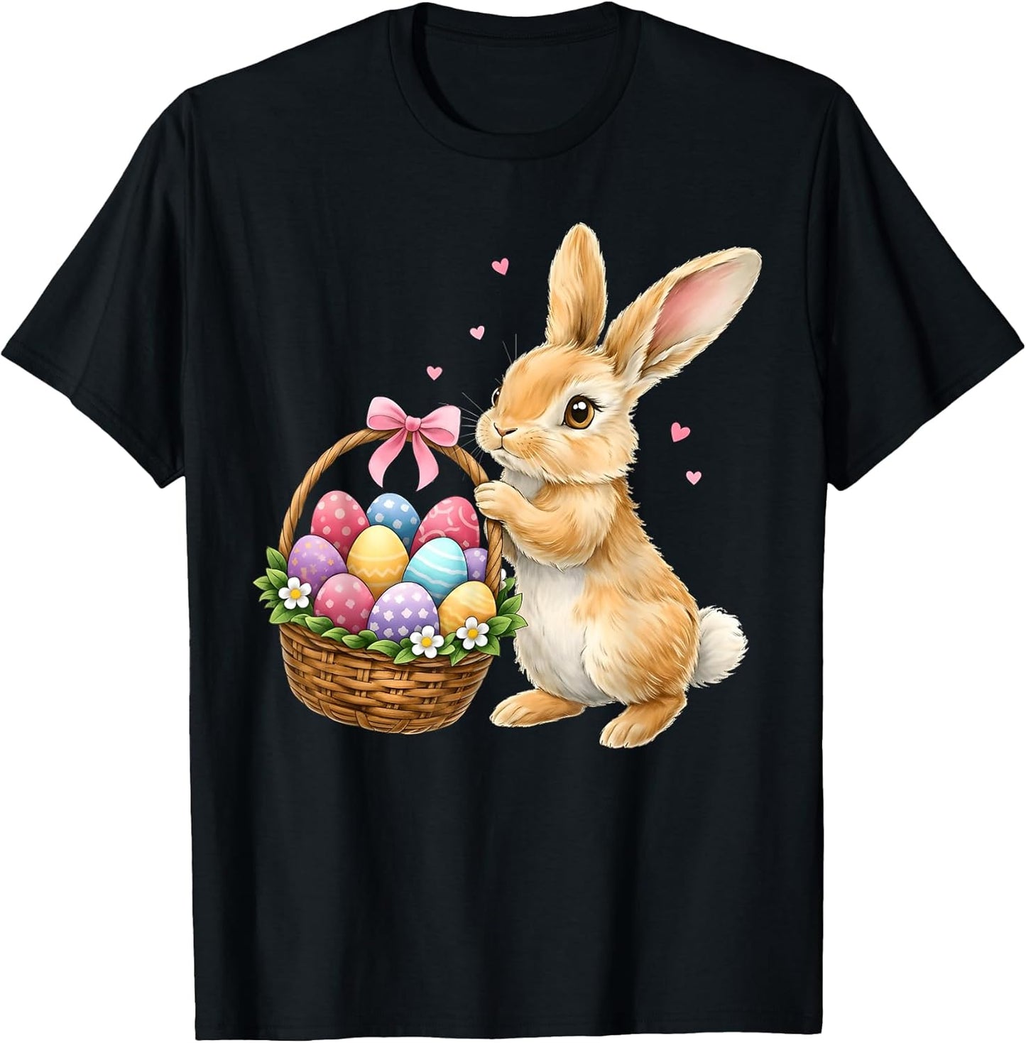 Happy Easter Bunny Eggs Basket Cute Rabbit Men Women Kids T-Shirt