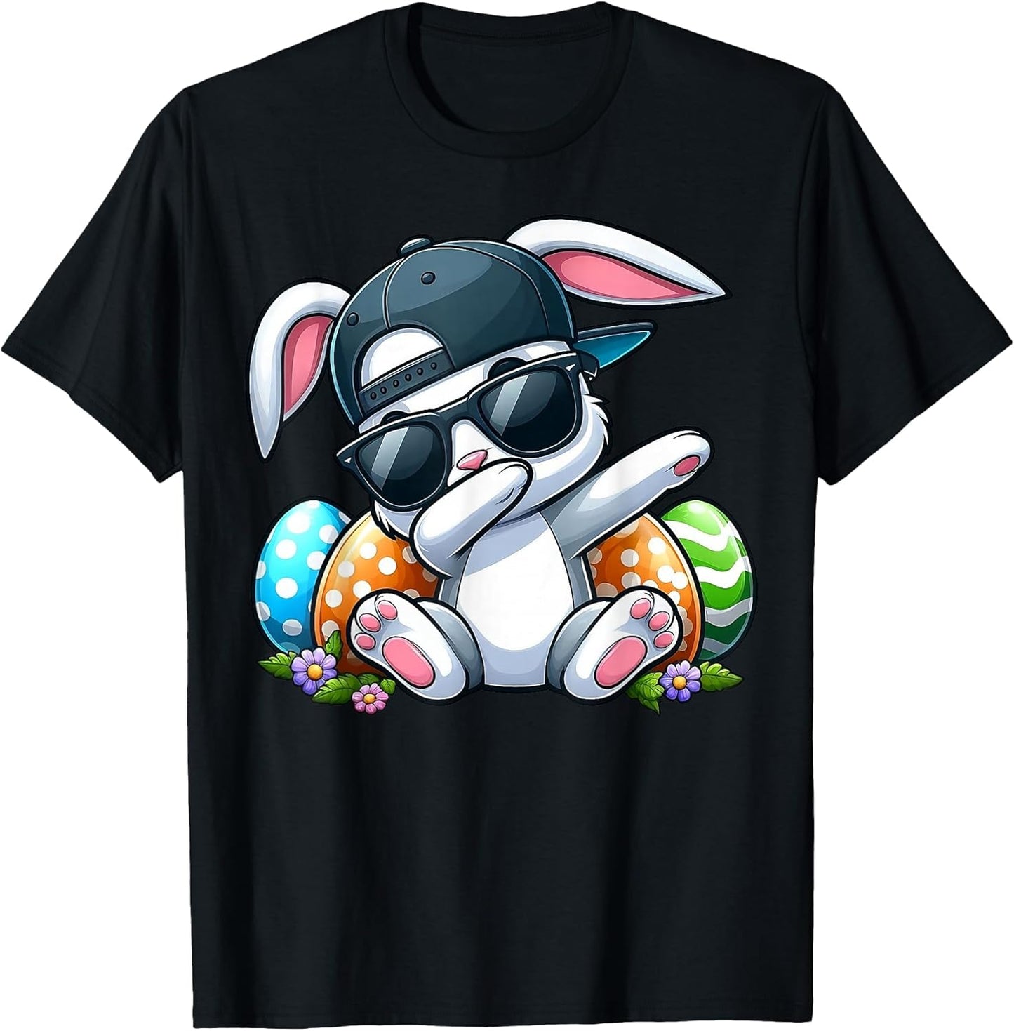 Easter Day Dabbing Bunny for Men Women Boys Girls Teens T-Shirt