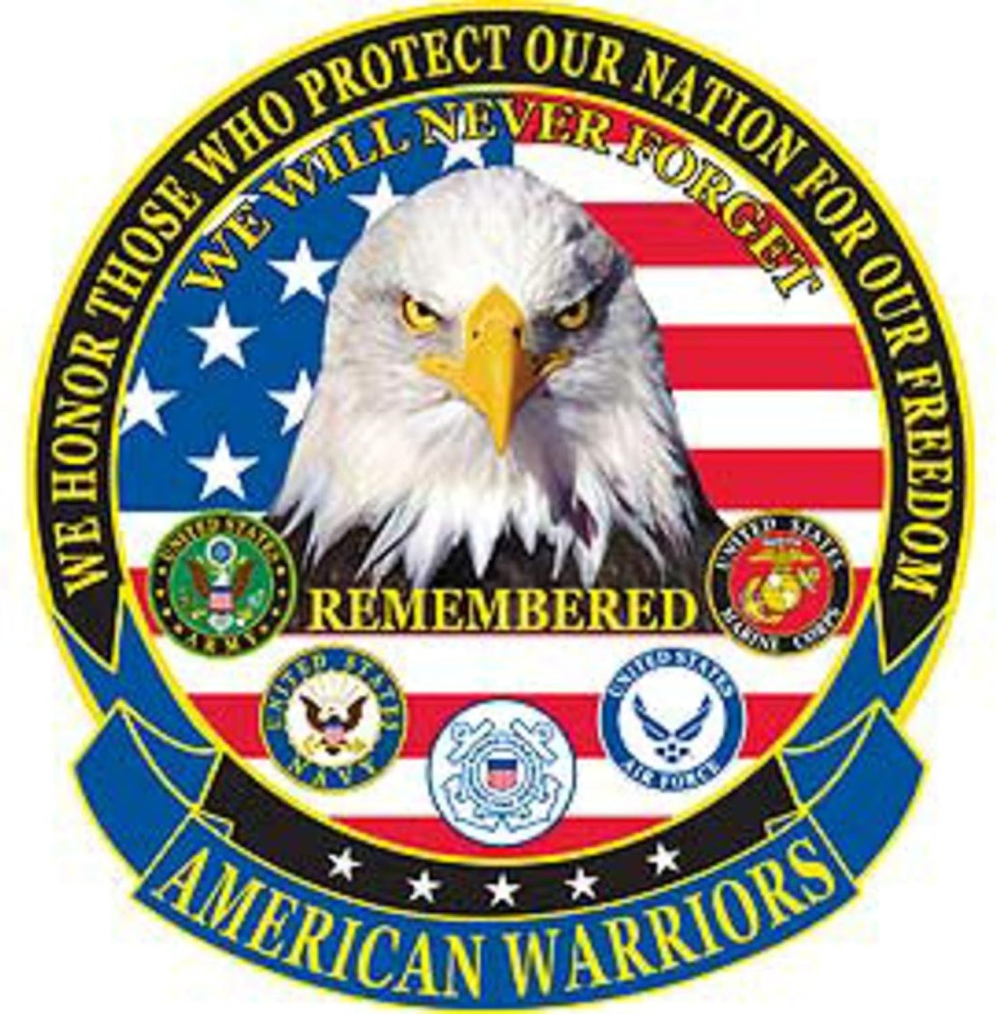 American Warriors 12 inch Back Patch