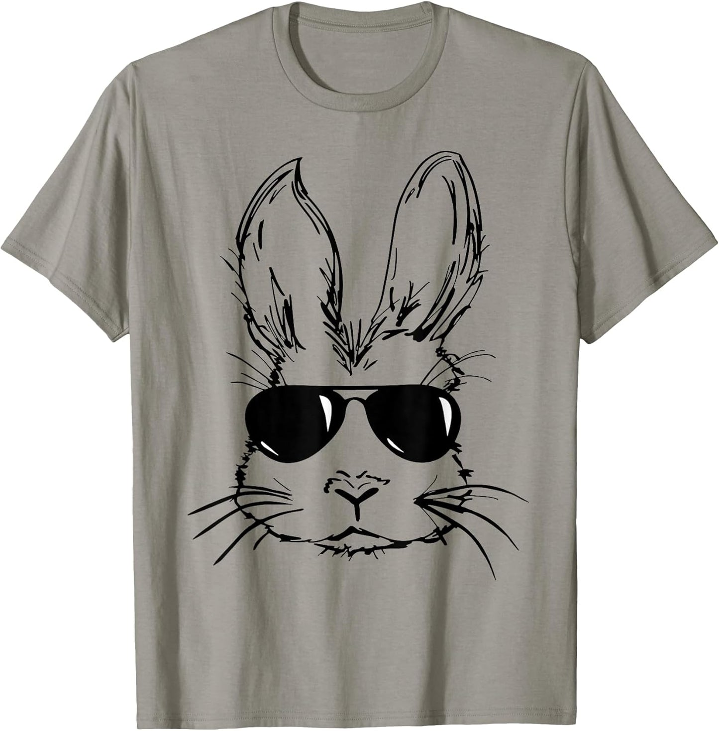 Bunny Face With Sunglasses For Boys Men Kids Easter Day T-Shirt
