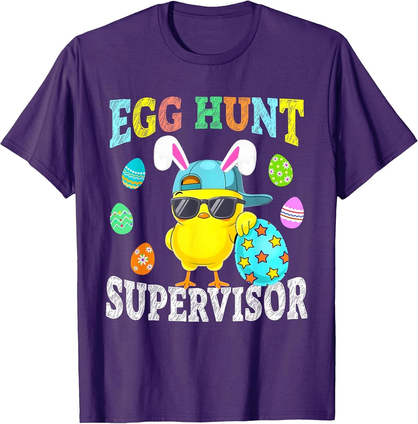 Easter Egg Hunt Supervisor Funny Mom Dad Adult Easter Party T-Shirt