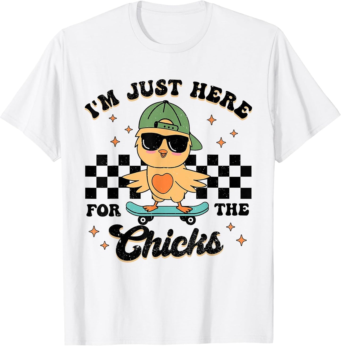 I'm Just Here For The Chicks Happy Easter Funny Boy Kids T-Shirt