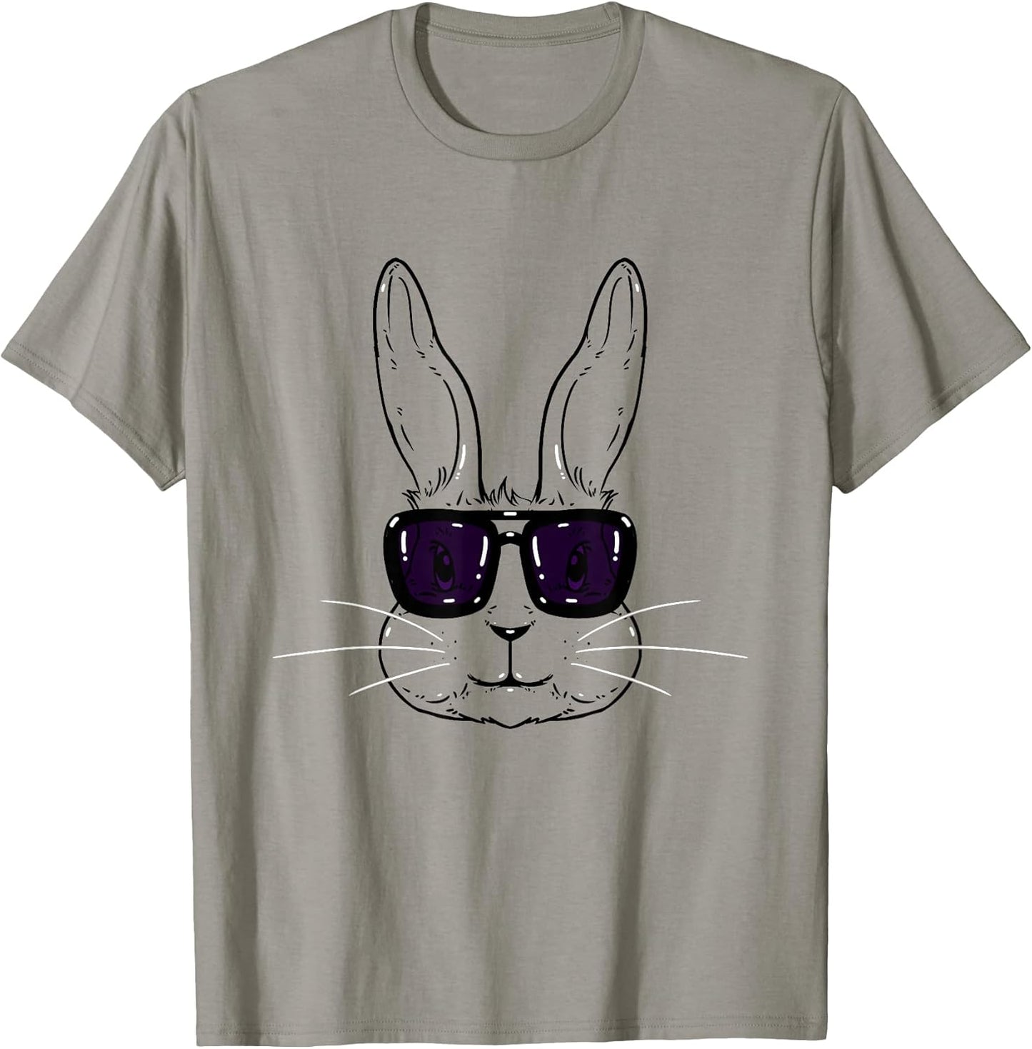 Bunny Face with Sunglasses Easter Day for Boys Men Kids T-Shirt Small
