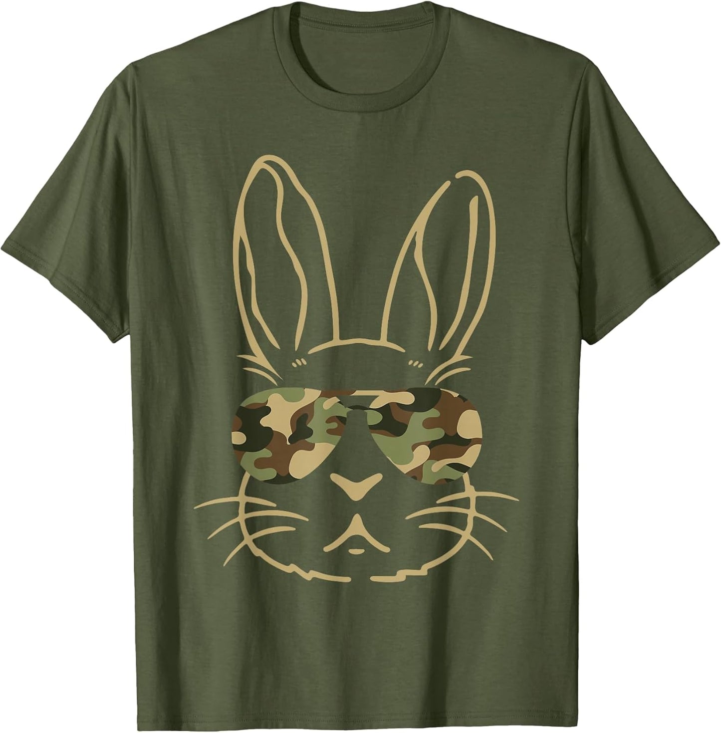 Bunny Ears Retro Vintage Sunglasses Funny Boys Easter Camo T-Shirt