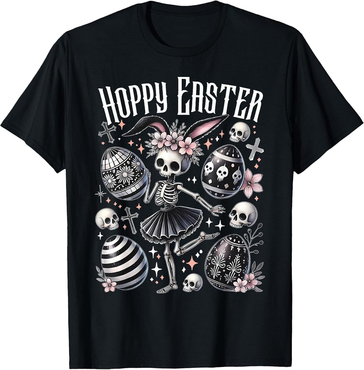 Hoppy Easter Bunny Skeleton Dancing Spooky Easter Gothic T-Shirt