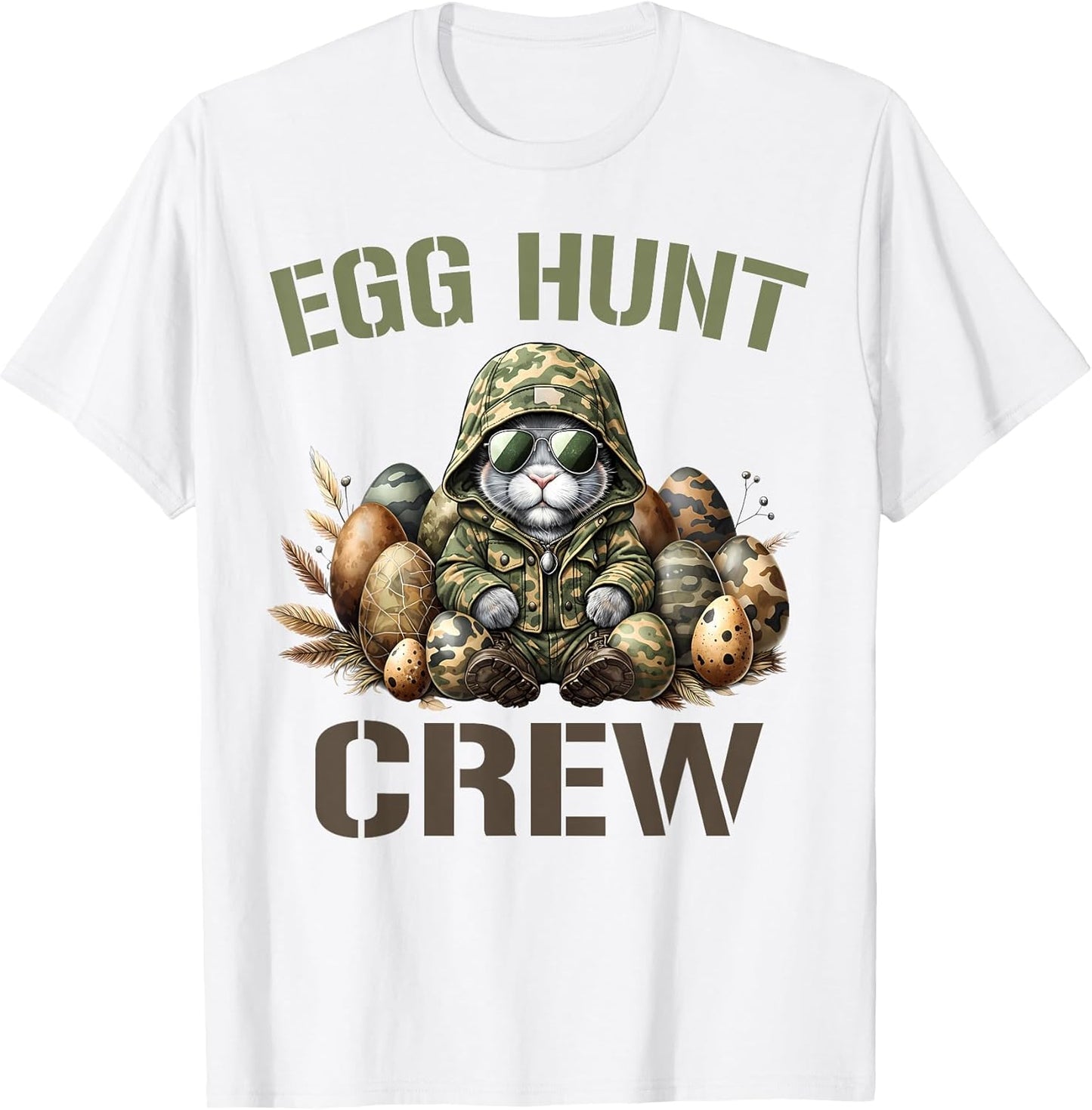 Easter Egg Hunter Crew Camo Hunting Easter Day T-Shirt