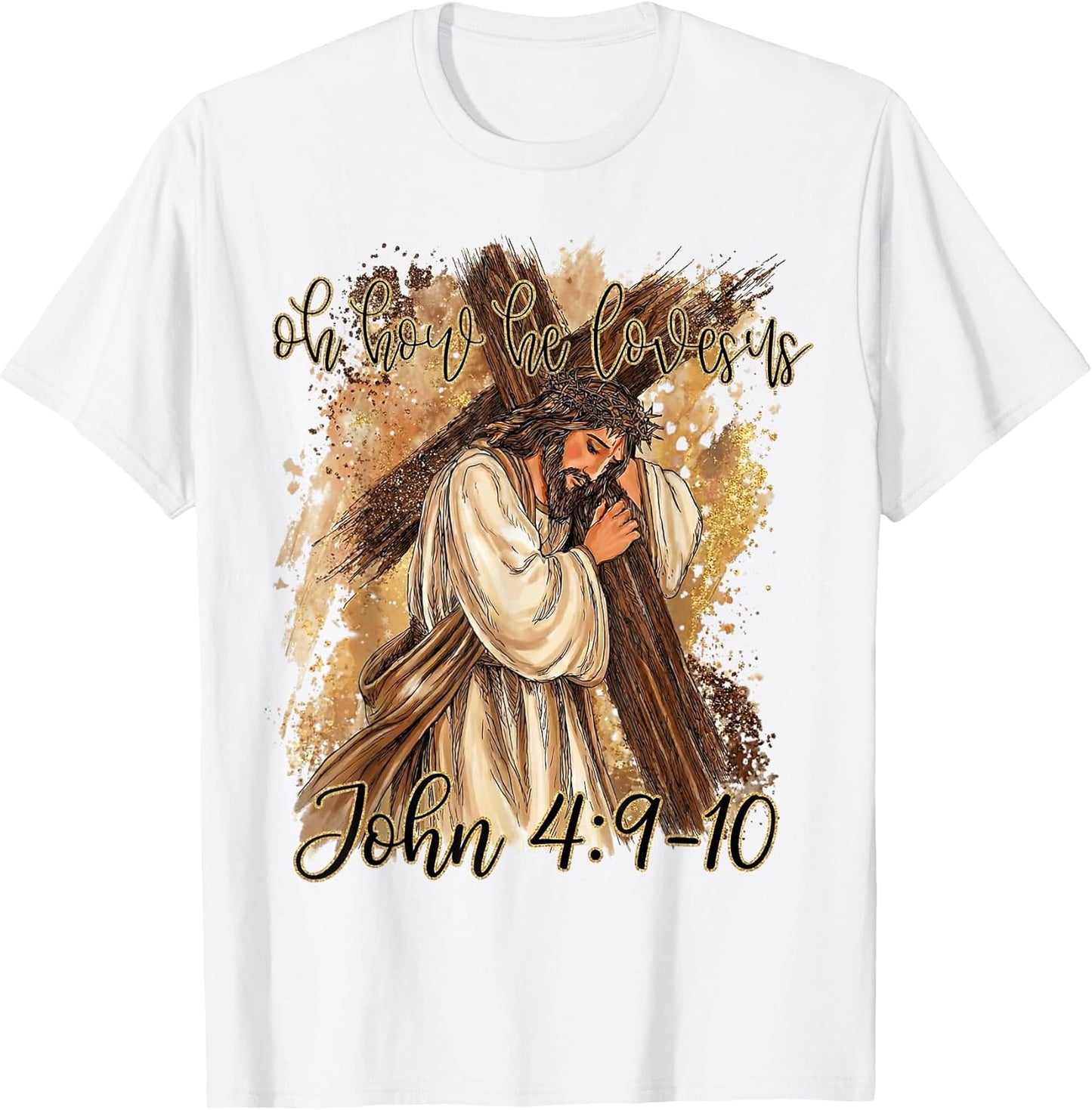 He is Risen Jesus Easter Oh How He Loves Us Christian Women T-Shirt