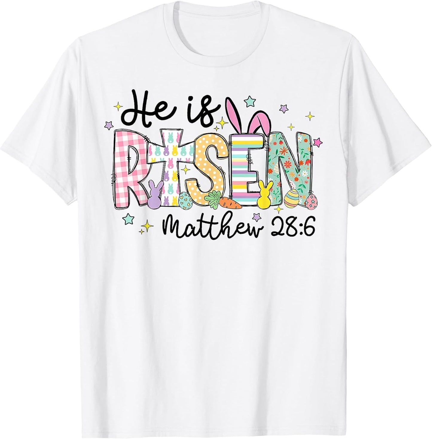 He is Risen Jesus Christian Happy Easter Women Kids Girls T-Shirt