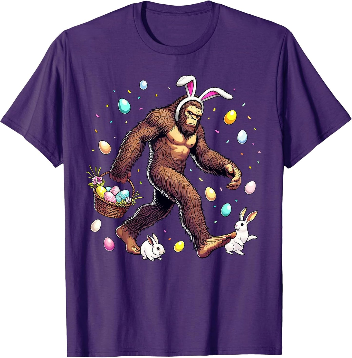 Bigfoot Easter Day Funny Sasquatch Cute Bunny Easter Eggs T-Shirt