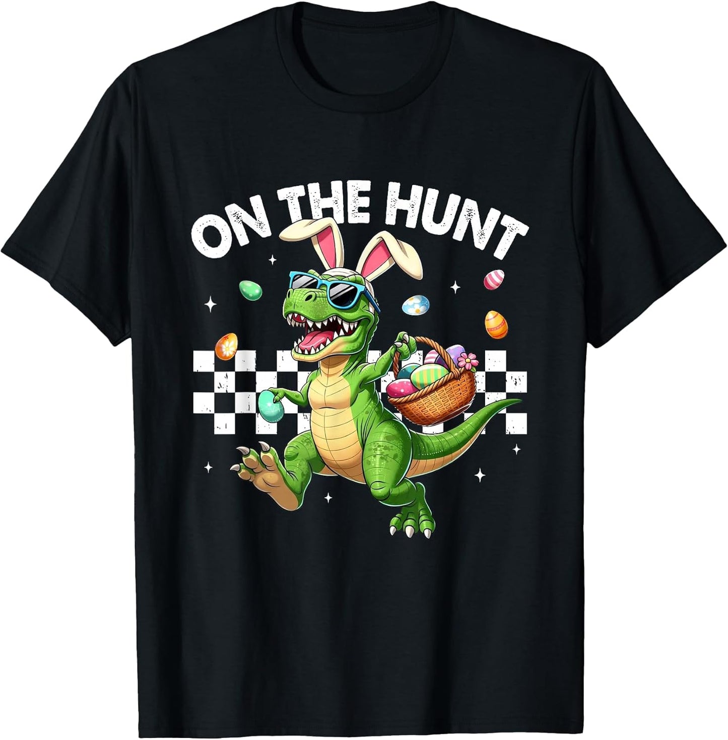 Funny T Rex Dinosaur Easter Shirts Boy Kids Toddler Egg Hunt T-Shirt