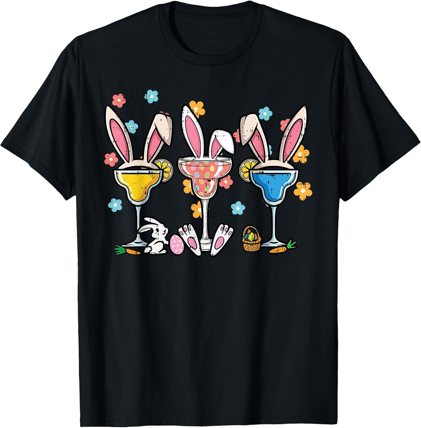 Easter Party Glass Bunny Ears Funny Rabbit Spring Women Men T-Shirt
