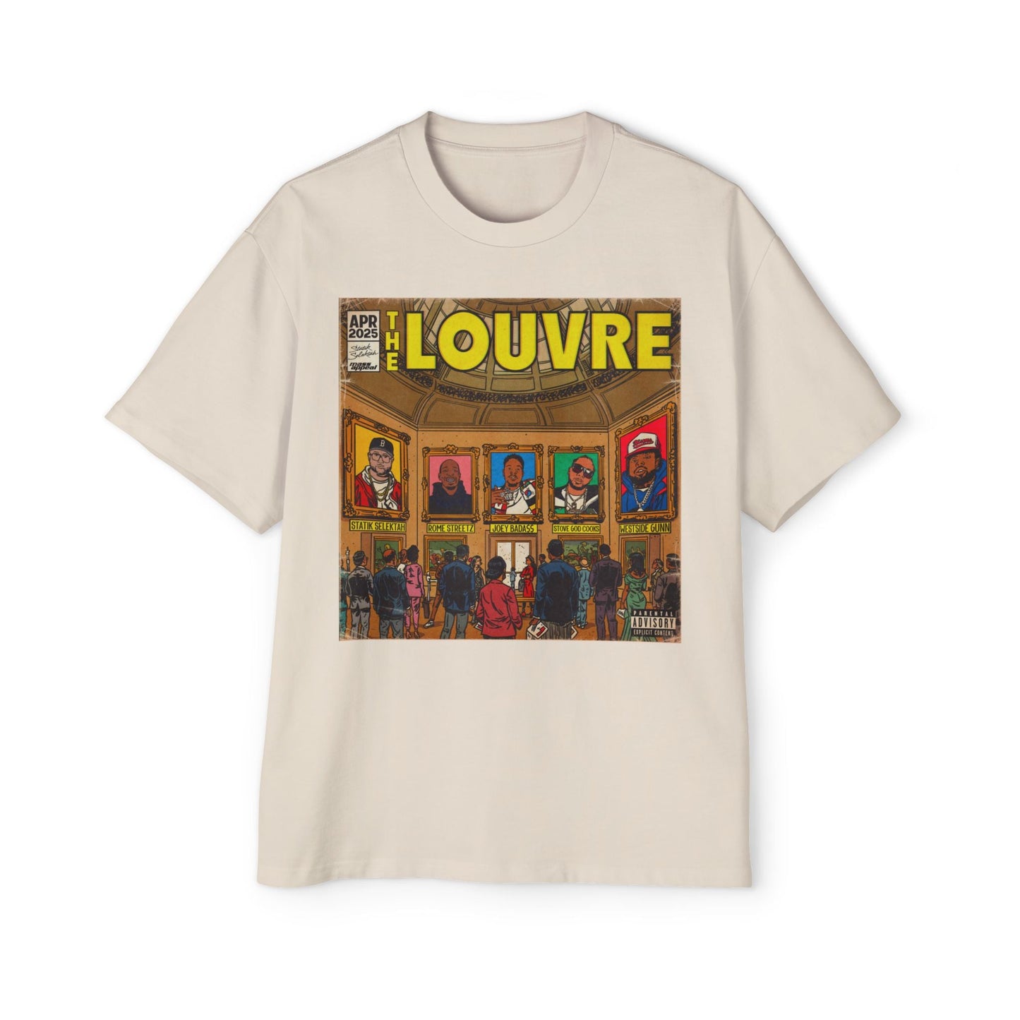 The Louvre - Men's Heavy Oversized Tee - clothing by TeeHivey.com (Image 5)