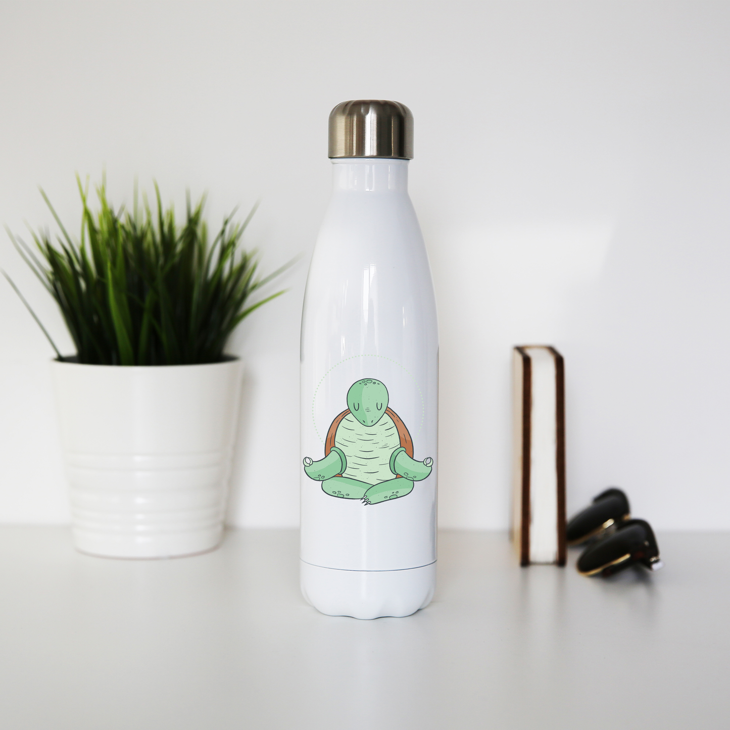 Yoga turtle funny water bottle stainless steel reusable