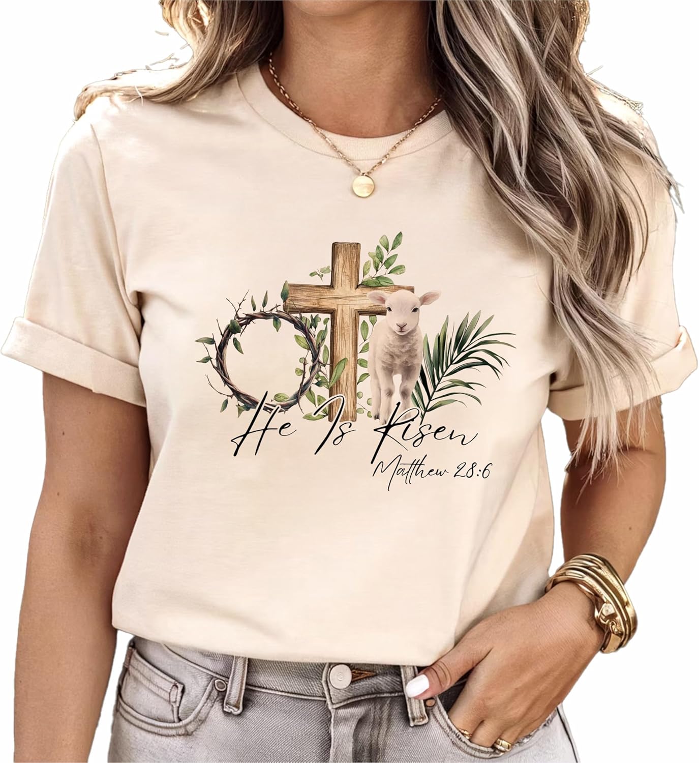 True Easter Shirt, Christian Easter T-Shirt, He is Risen Design, Christian Cross Shirt Multicolor