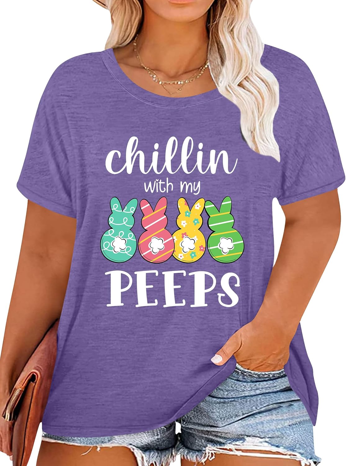 Plus Size Easter Shirt Women Bunny Rabbit Graphic Tee Happy Easter Tshirt Short Sleeve Tops