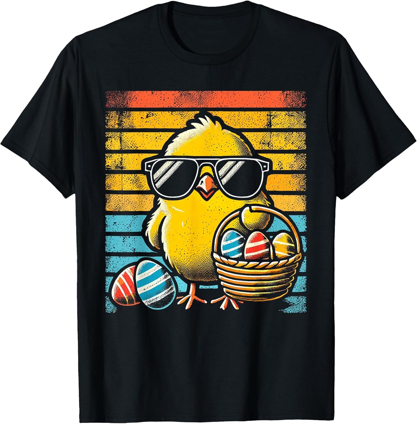 Retro Easter Chick Men Women Kids Boys Girls Funny Easter T-Shirt