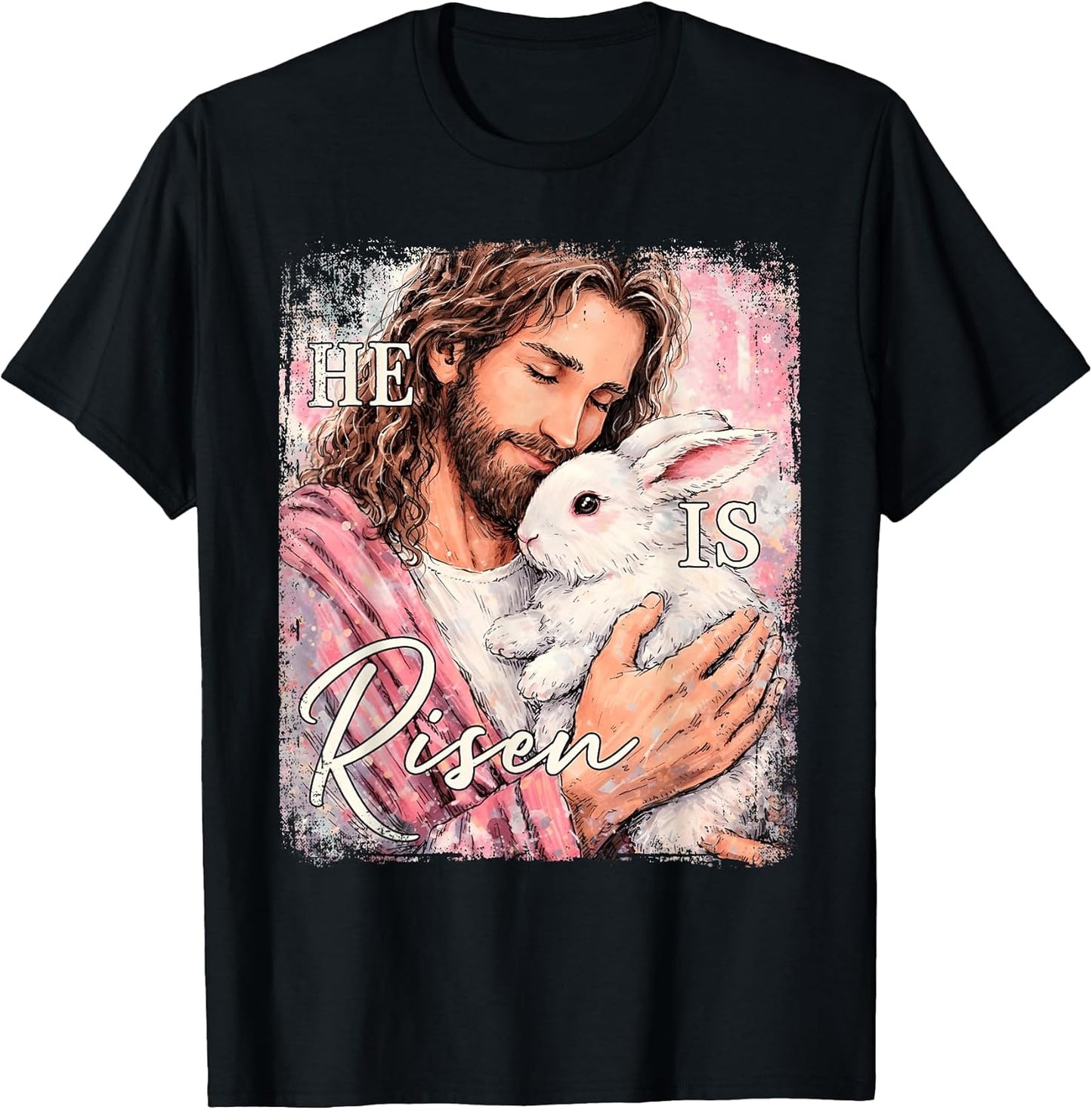 He is Risen Jesus Christian Bunny Easter Day Men Women Kid T-Shirt