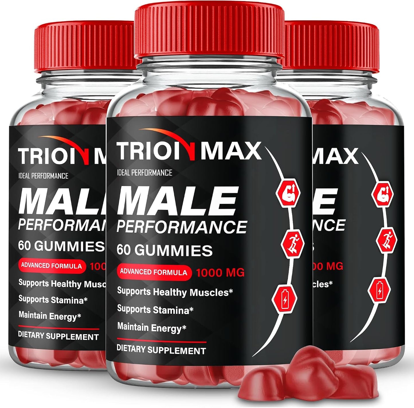 Trion Max Gummies, Trion Max Performance Gummy - Maximum Strength Supplement Gummies, All Natural Support Overall Health & Wellness, Premium TrionMax Advanced Support Gummy Reviews (3 Pack)