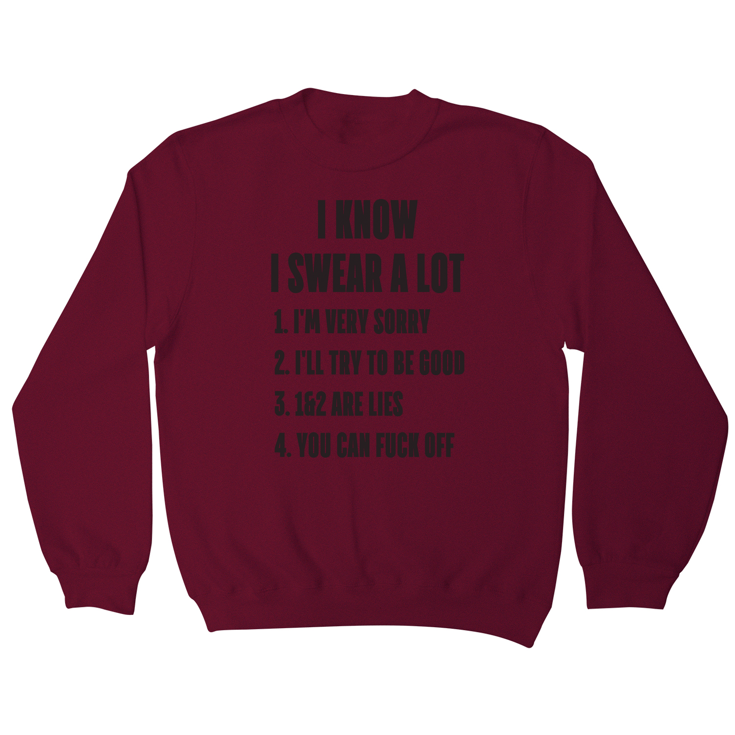 I know I swear a lot funny rude offensive sweatshirt