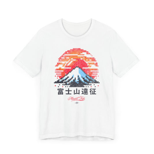 Retro Mt. Fuji 8 bit Vintage Graphic Tee.