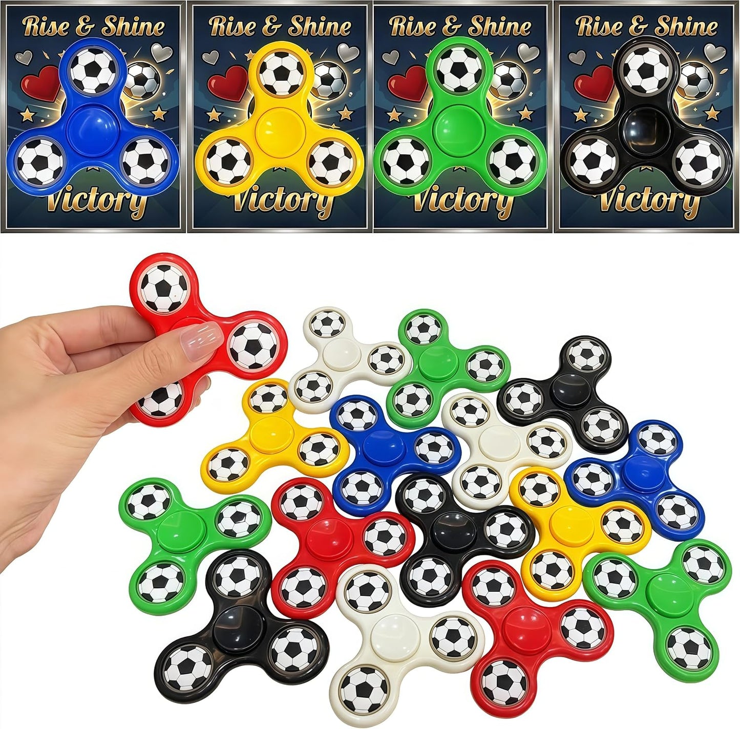 2026 World Cup Soccer Fidget Spinners with Cards, 12 Pack Soccer Goodie Bags Stuffers for Birthday Party, Soccer Party Favors, Fidget Toys Bulk, Stress Relief Fidget Spinners for Adult