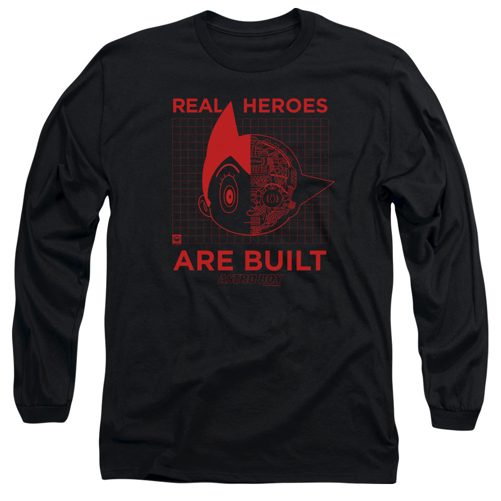 Astro Boy Real Hero Mens Long Sleeve Shirt Black - clothing by TeeHivey.com