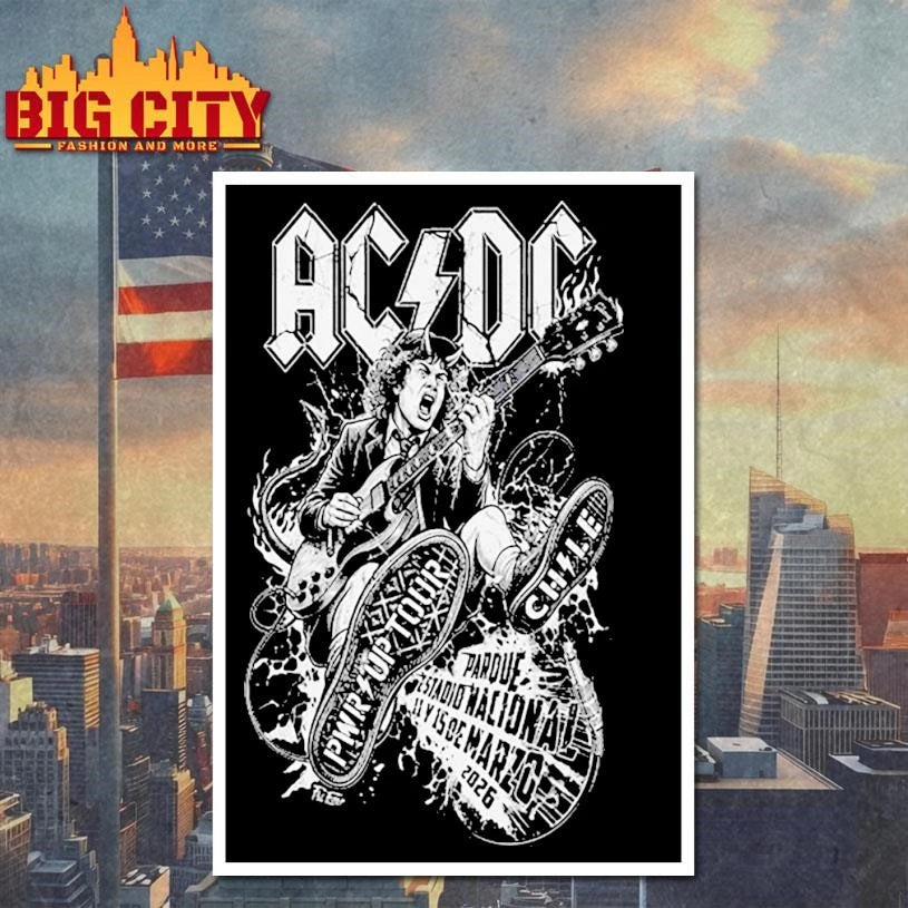 ACDC Chile Pwr Up Tour 2026 Venue Tee At Parque Estadio Nacional On March 11 15 2026 Santiago Chile Shirt
