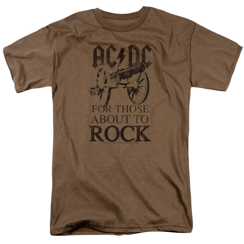 Acdc For Those About To Rock Mens T Shirt Safari Green