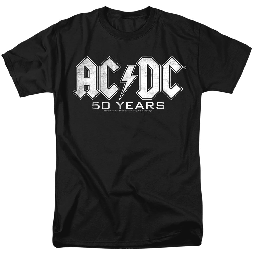 Acdc 50 Years Logo Mens T Shirt Black