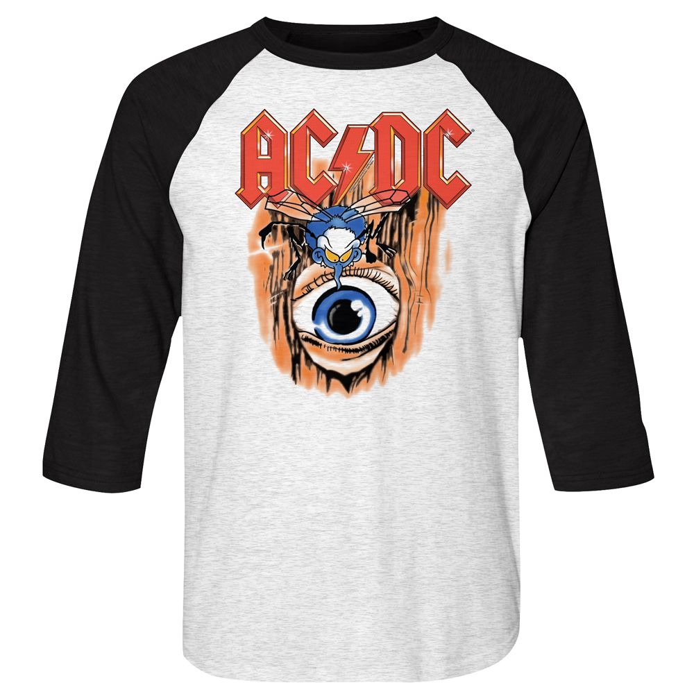 ACDC - Vintage Fly On Wall - 3/4 Sleeve - Heather - Adult - Raglan Shirt