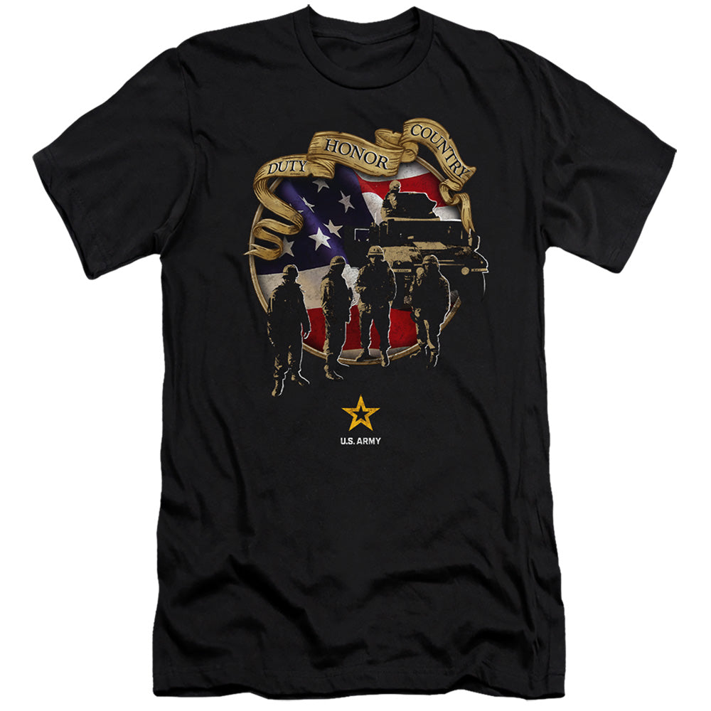 Army Duty Honor Country Premium Bella Canvas Slim Fit Mens T Shirt Black - clothing by TeeHivey.com (Image 3)