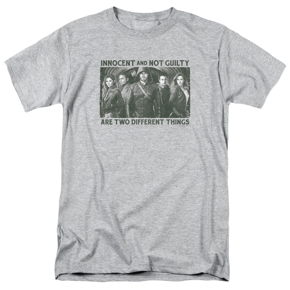 Arrow Not Guilty Mens T Shirt Athletic Heather - clothing by TeeHivey.com
