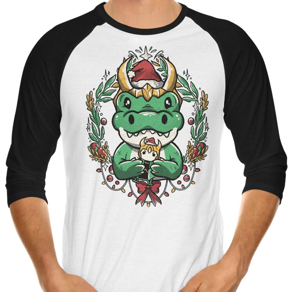 Alligator Christmas - 3/4 Sleeve Raglan T-Shirt