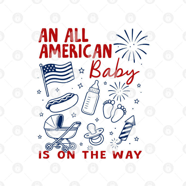 An All American Is On The Way 4th Of July Couple T Shirt