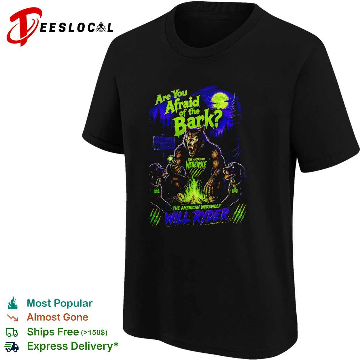 Are You Afraid of the Bark Will Ryder The American Werewolf Midnight Bark Stories shirt