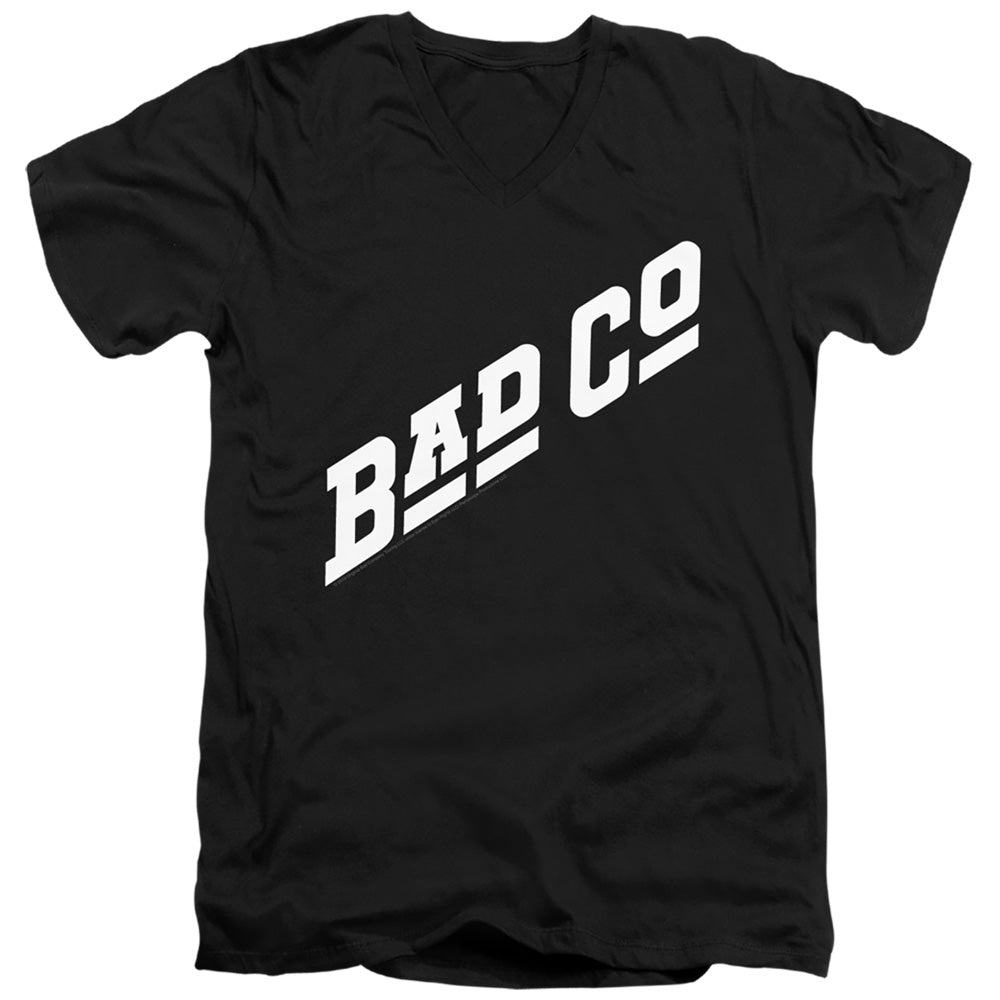 Bad Company Bad Co Logo Mens Slim Fit V-Neck T Shirt Black - clothing by TeeHivey.com