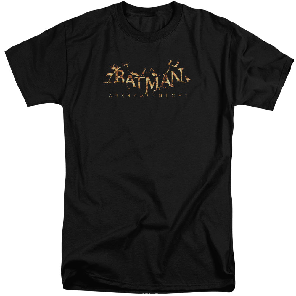 Batman Arkham Knight Ak Flame Logo Mens Tall T Shirt Black