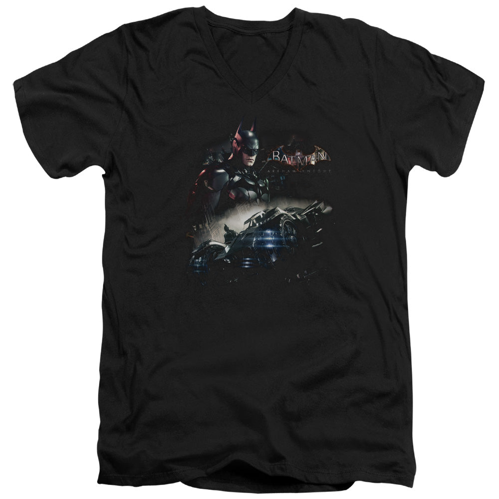 Batman Arkham Knight Knight Rider Mens Slim Fit V Neck T Shirt Black
