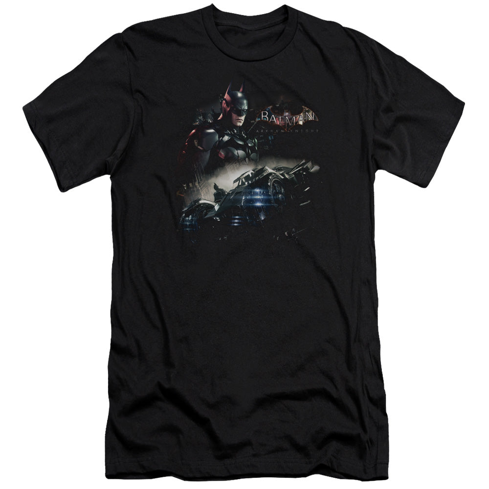 Batman Arkham Knight Knight Rider Premium Bella Canvas Slim Fit Mens T Shirt Black