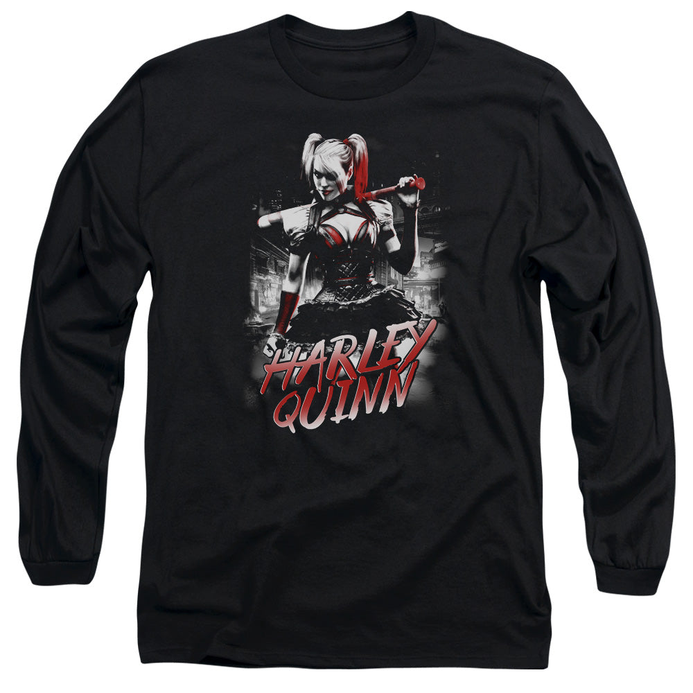 Batman Arkham Knight Quinn City Mens Long Sleeve Shirt Black