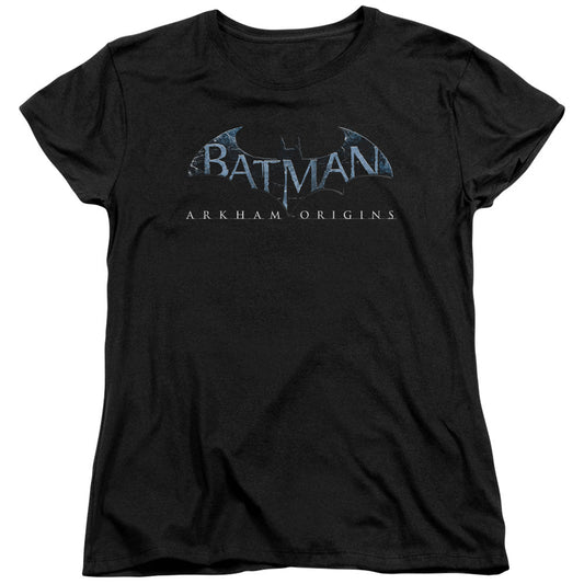 Batman Arkham Origins Logo Womens T Shirt Black