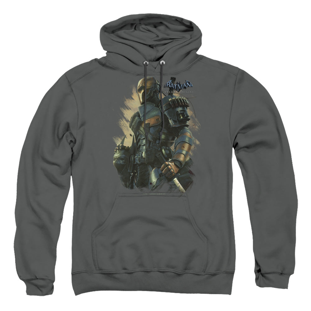 Batman Arkham Origins Deathstroke Mens Hoodie Charcoal