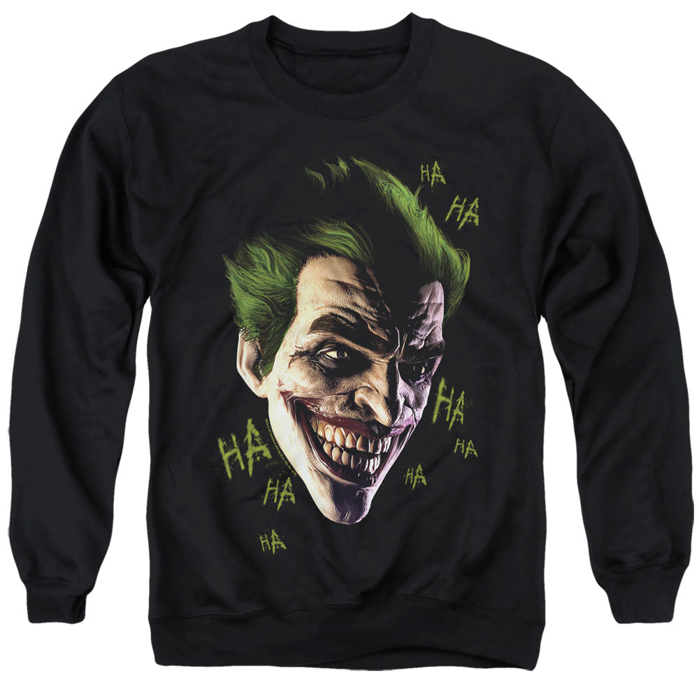 Batman Arkham Origins Joker Grim Mens Crewneck Sweatshirt Black