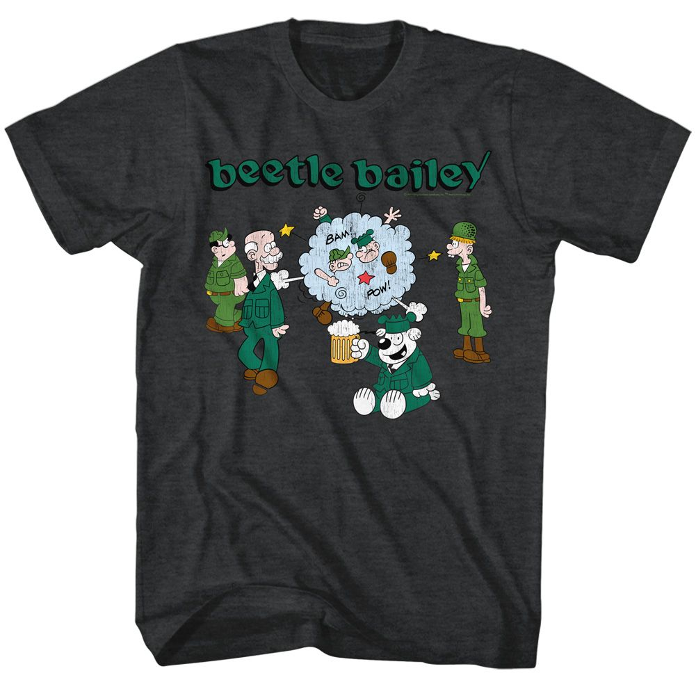 Beetle Bailey - Beetle Brawl - Short Sleeve - Heather - Adult - T-Shirt - clothing by TeeHivey.com