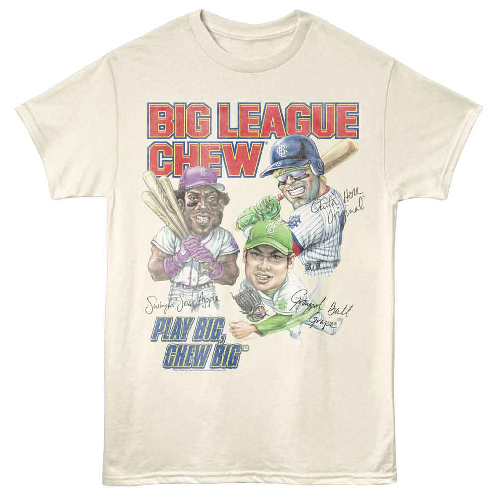 Big League Chew - Player Flavors - American Classics - Off-White Solid Adult Short Sleeve T-Shirt
