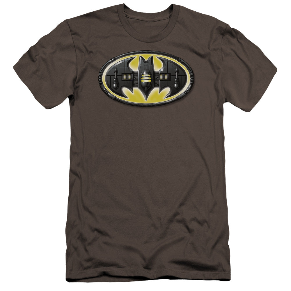 Batman Bat Mech Logo Premium Bella Canvas Slim Fit Mens T Shirt Charcoal