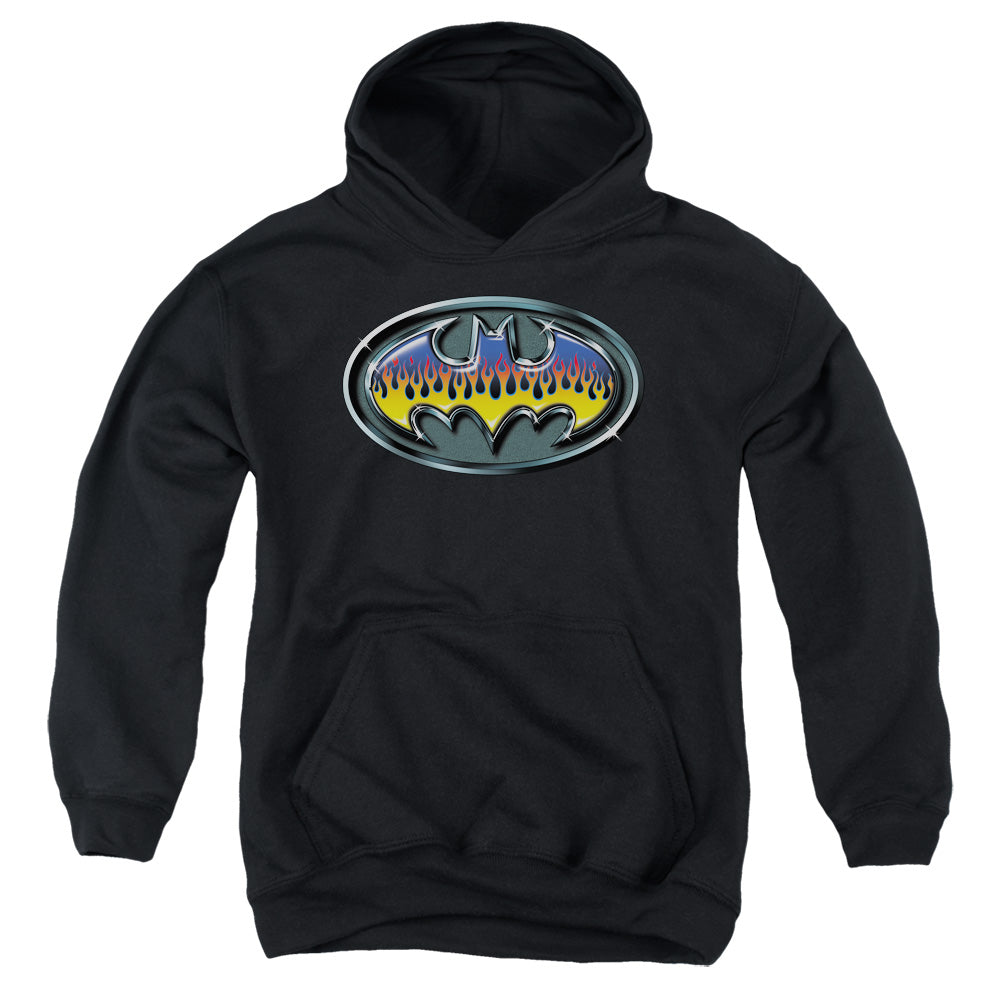 Batman Hot Rod Shield Kids Youth Hoodie Black